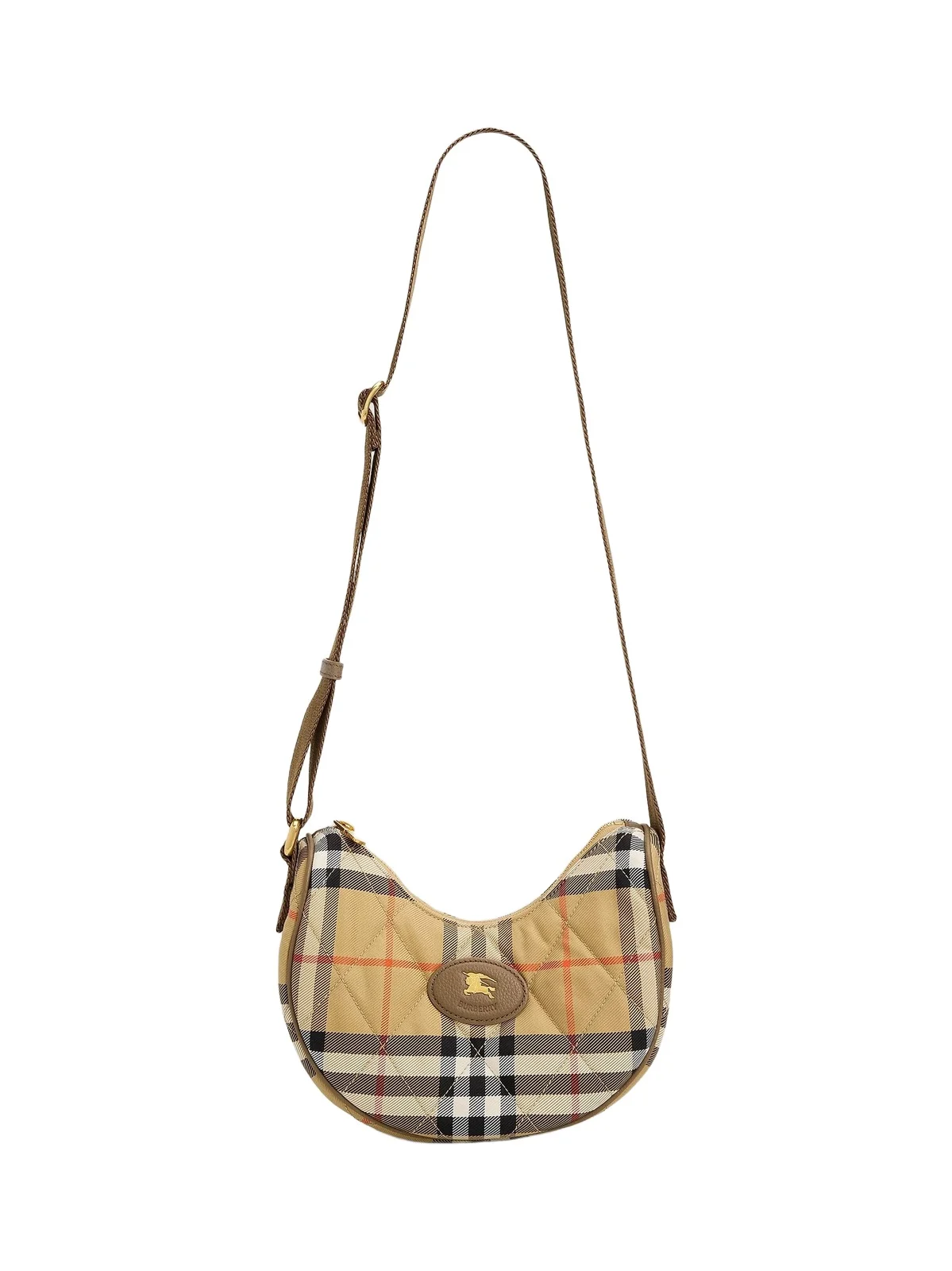 Burberry Women's Check Horseshoe Quilted Crossbody Bag