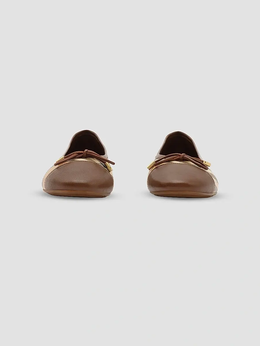 Burberry Women's Highgate Check Canvas Ballet Flats | Thumbnail 2