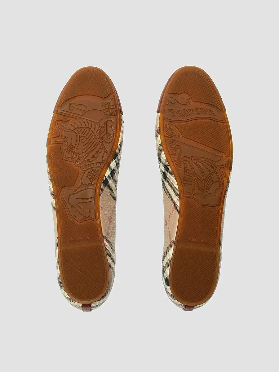 Burberry Women's Highgate Check Canvas Ballet Flats | Thumbnail 5