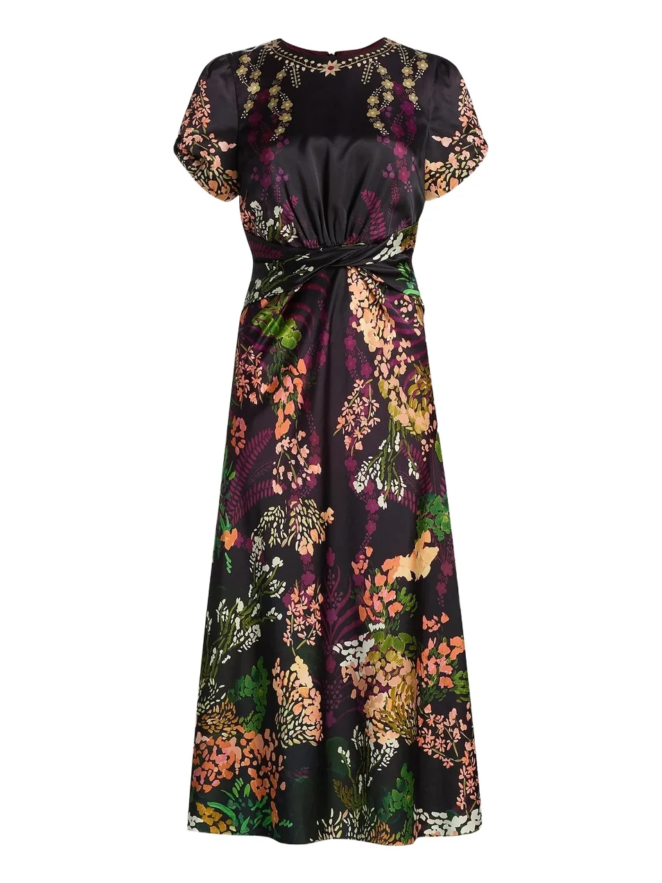 Women's Gwen Floral Satin Midi-Dress Women's Gwen Floral Satin Midi-Dress