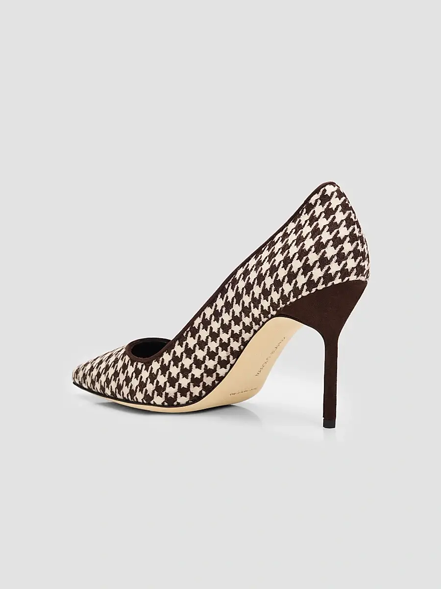 Manolo Blahnik Women's BB Pick Tora 90MM Houndstooth Wool Pumps | Thumbnail 4 Manolo Blahnik Women's BB Pick Tora 90MM Houndstooth Wool Pumps | Thumbnail 4
