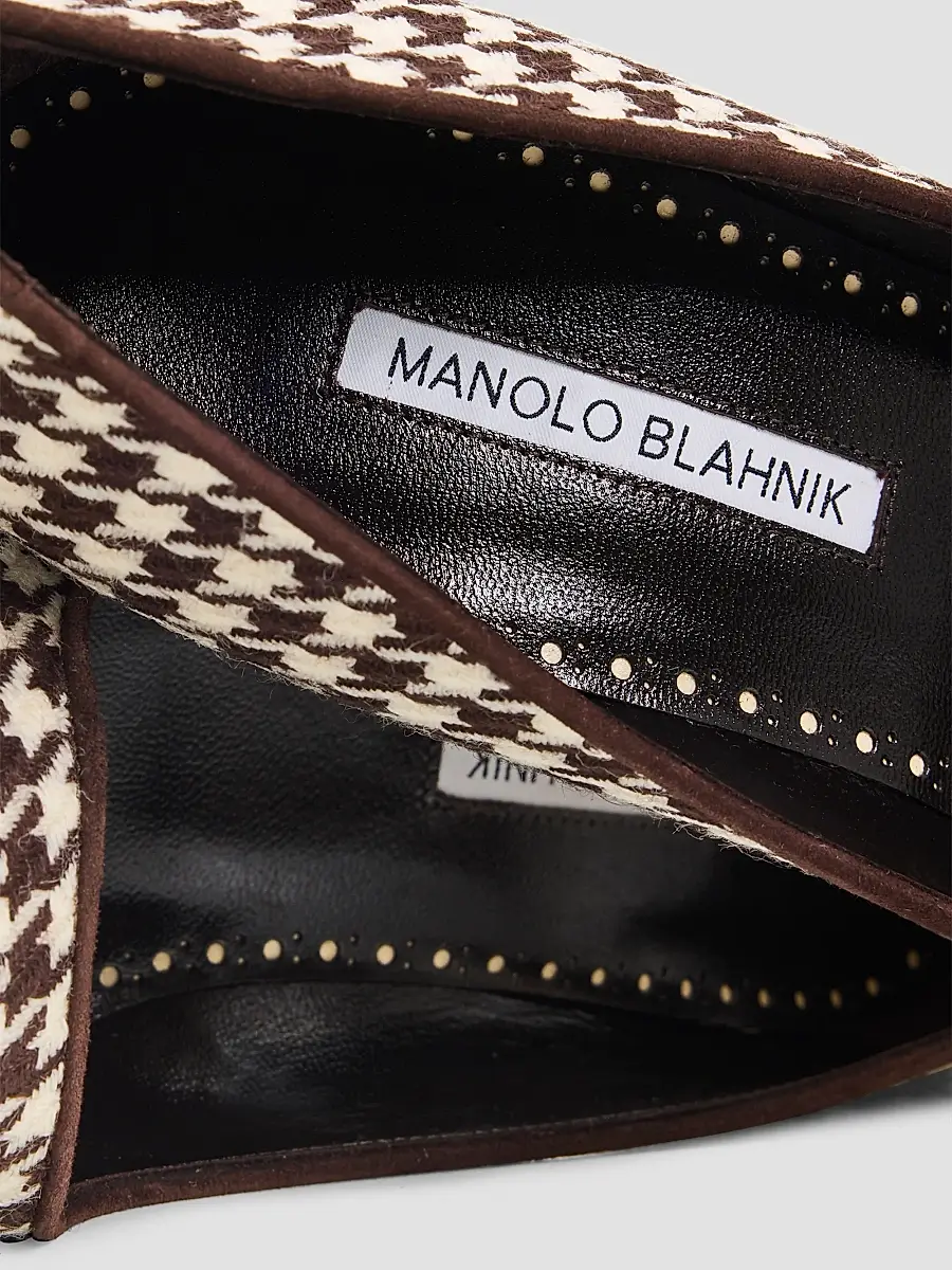 Manolo Blahnik Women's BB Pick Tora 90MM Houndstooth Wool Pumps | Thumbnail 5 Manolo Blahnik Women's BB Pick Tora 90MM Houndstooth Wool Pumps | Thumbnail 5