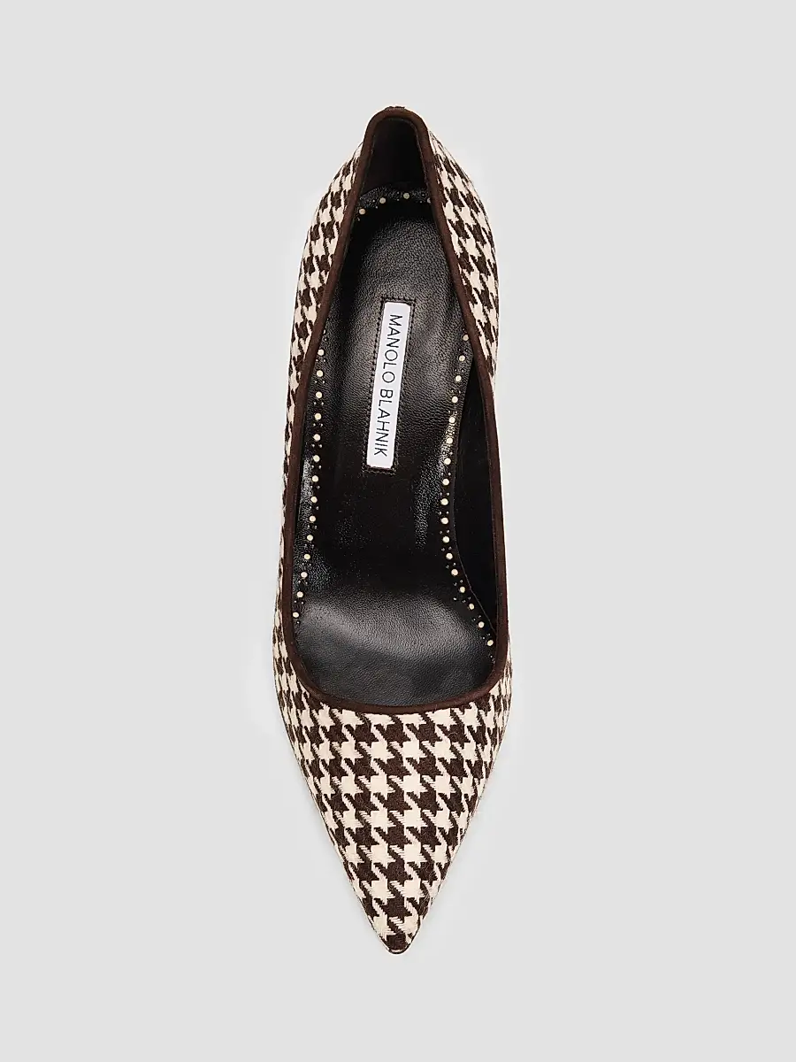 Manolo Blahnik Women's BB Pick Tora 90MM Houndstooth Wool Pumps | Thumbnail 6 Manolo Blahnik Women's BB Pick Tora 90MM Houndstooth Wool Pumps | Thumbnail 6