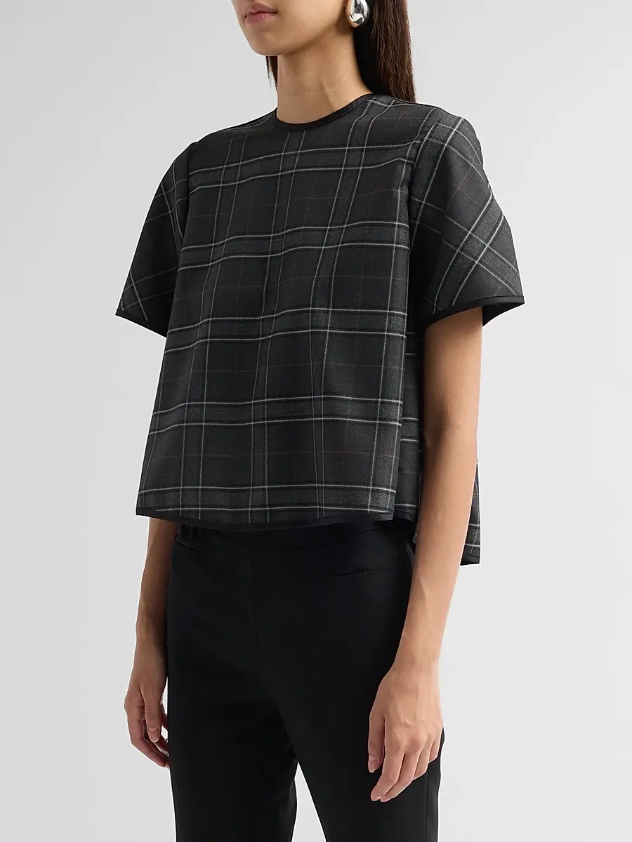 Kika Vargas Women's Hope Wool Plaid Top | Thumbnail 4 Kika Vargas Women's Hope Wool Plaid Top | Thumbnail 4
