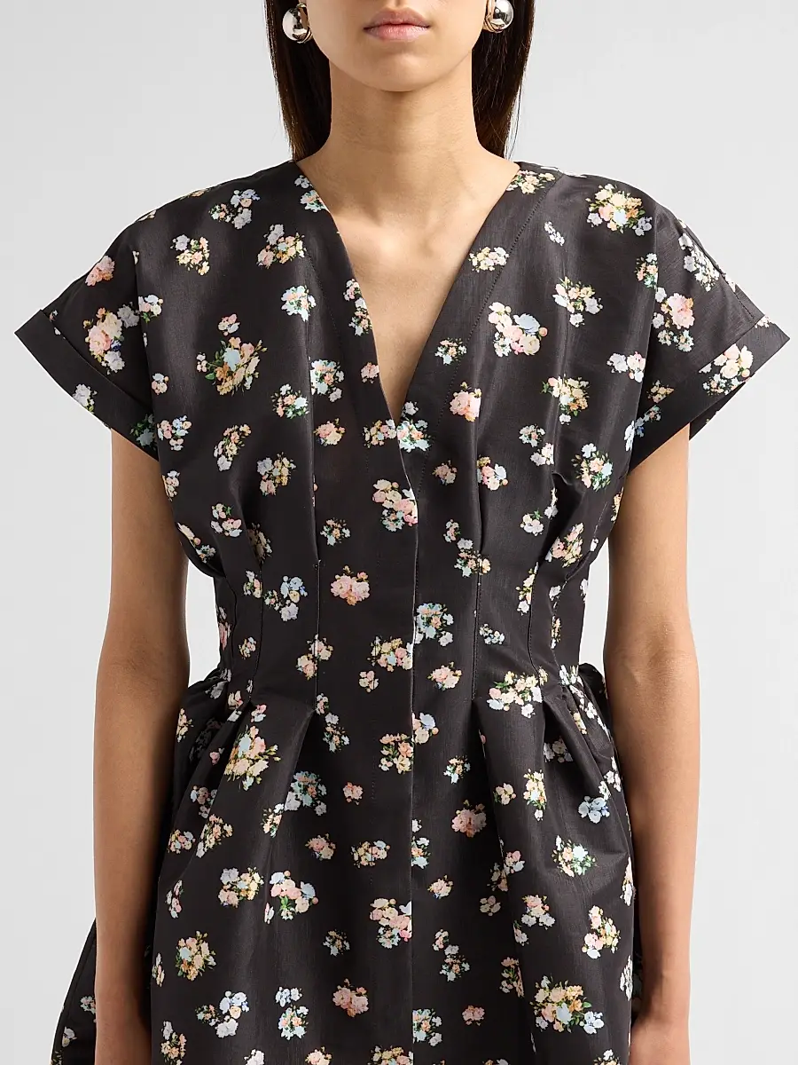 Kika Vargas Women's Billie Floral Taffeta Fit & Flare Minidress | Thumbnail 5 Kika Vargas Women's Billie Floral Taffeta Fit & Flare Minidress | Thumbnail 5