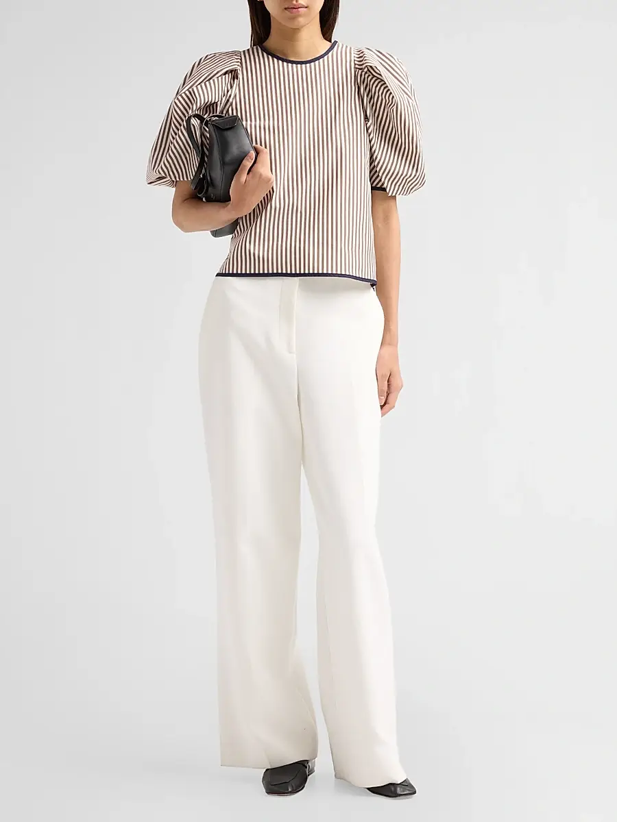 Kika Vargas Women's Lotta Striped Cotton-Blend Crewneck Blouse | Thumbnail 2 Kika Vargas Women's Lotta Striped Cotton-Blend Crewneck Blouse | Thumbnail 2