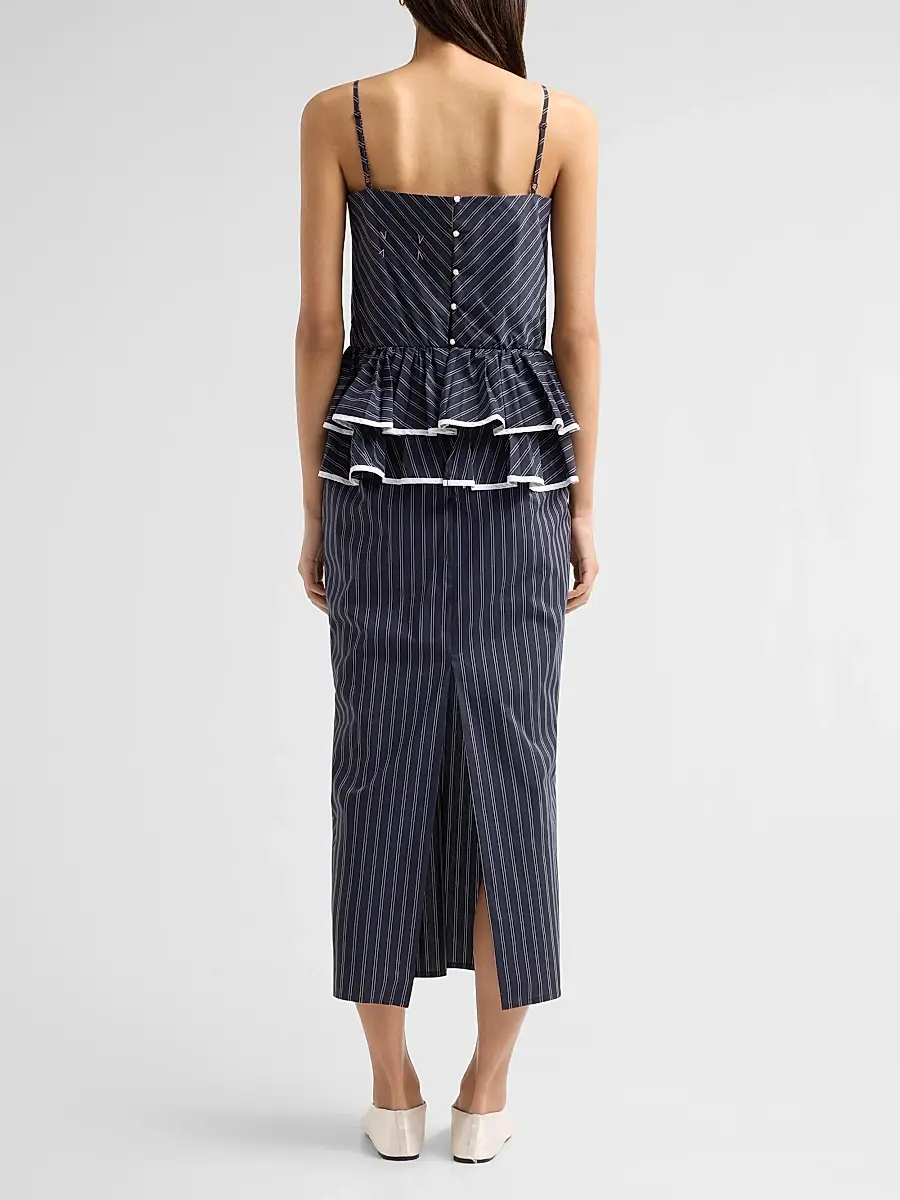 Kika Vargas Women's Alanna Striped Cotton-Blend Midi-Dress | Thumbnail 3 Kika Vargas Women's Alanna Striped Cotton-Blend Midi-Dress | Thumbnail 3