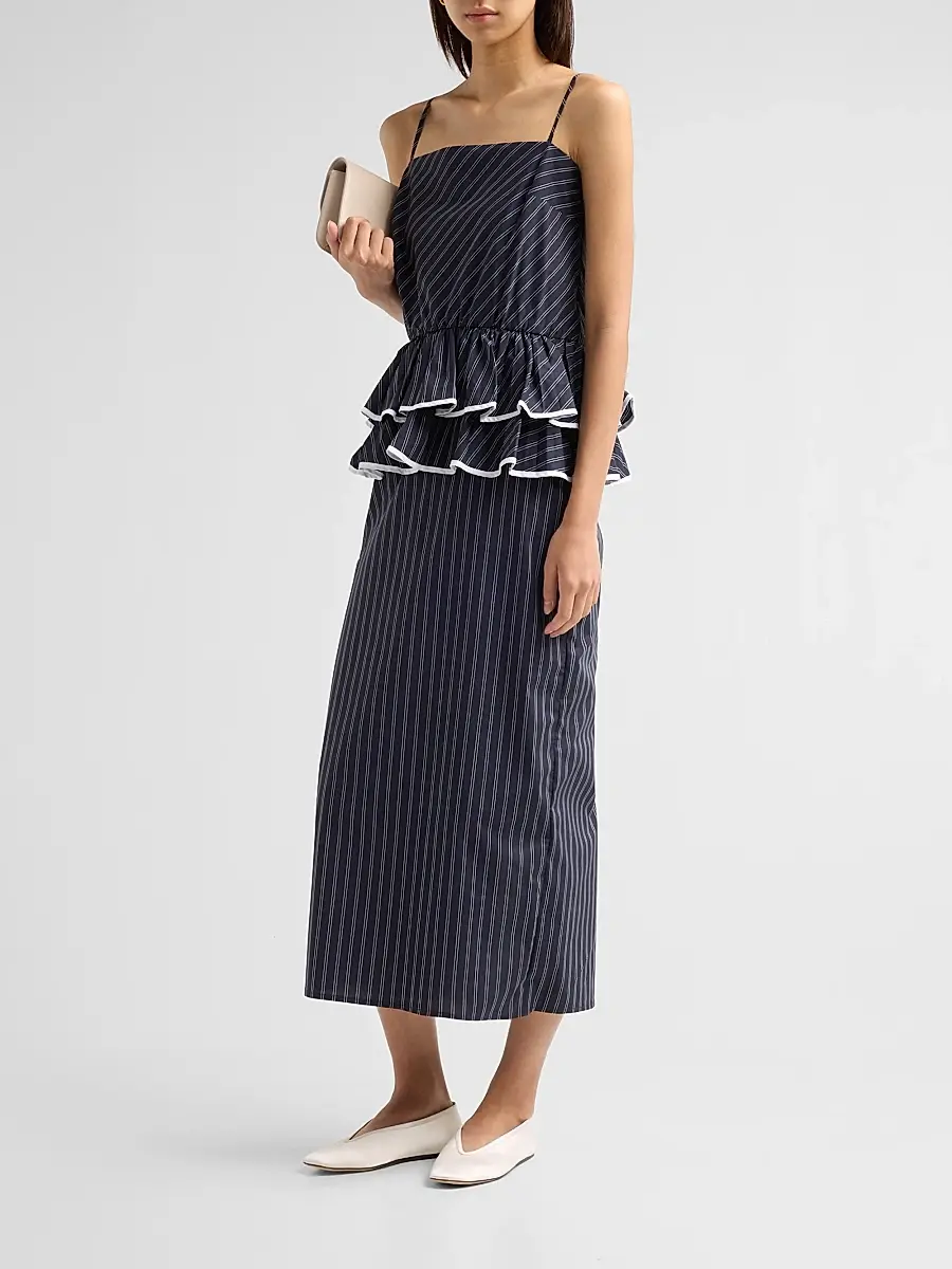 Kika Vargas Women's Alanna Striped Cotton-Blend Midi-Dress | Thumbnail 4 Kika Vargas Women's Alanna Striped Cotton-Blend Midi-Dress | Thumbnail 4