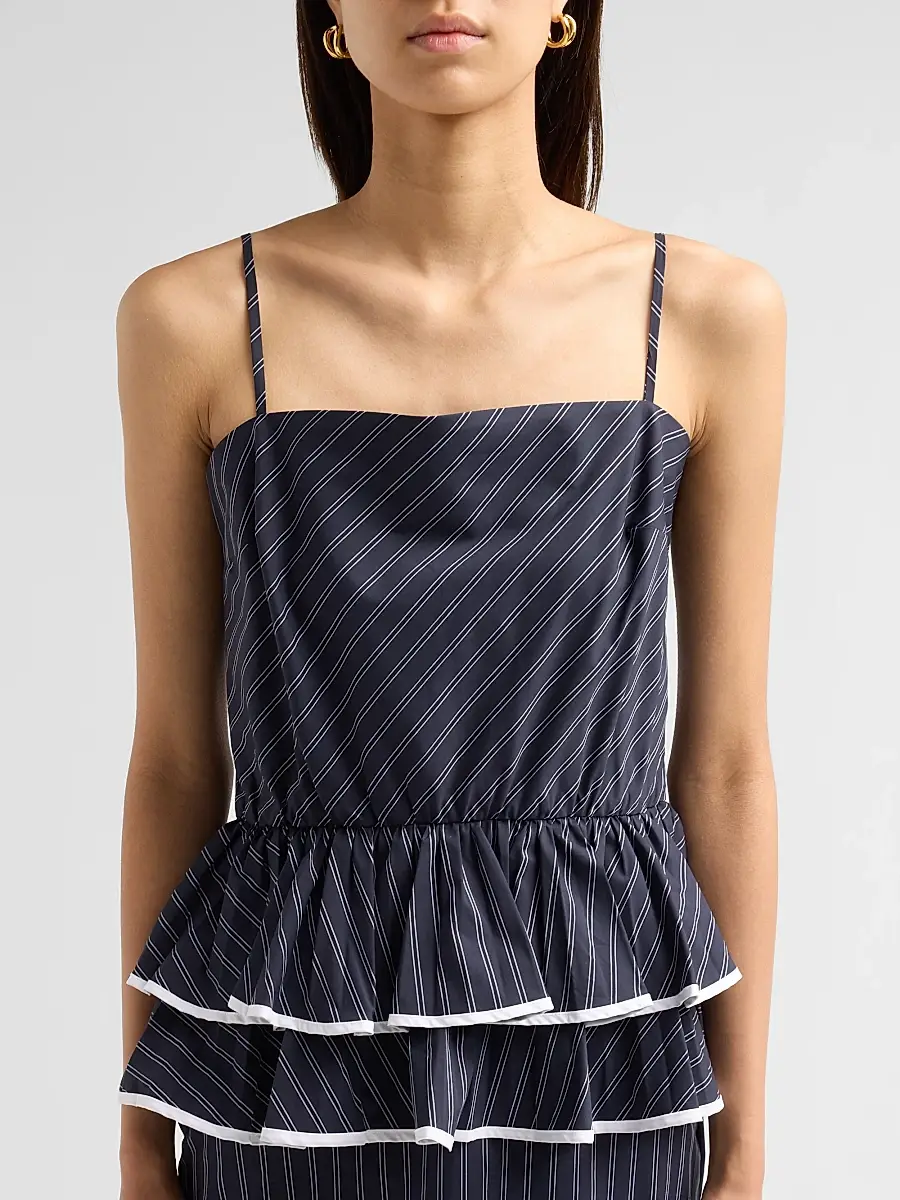 Kika Vargas Women's Alanna Striped Cotton-Blend Midi-Dress | Thumbnail 5 Kika Vargas Women's Alanna Striped Cotton-Blend Midi-Dress | Thumbnail 5