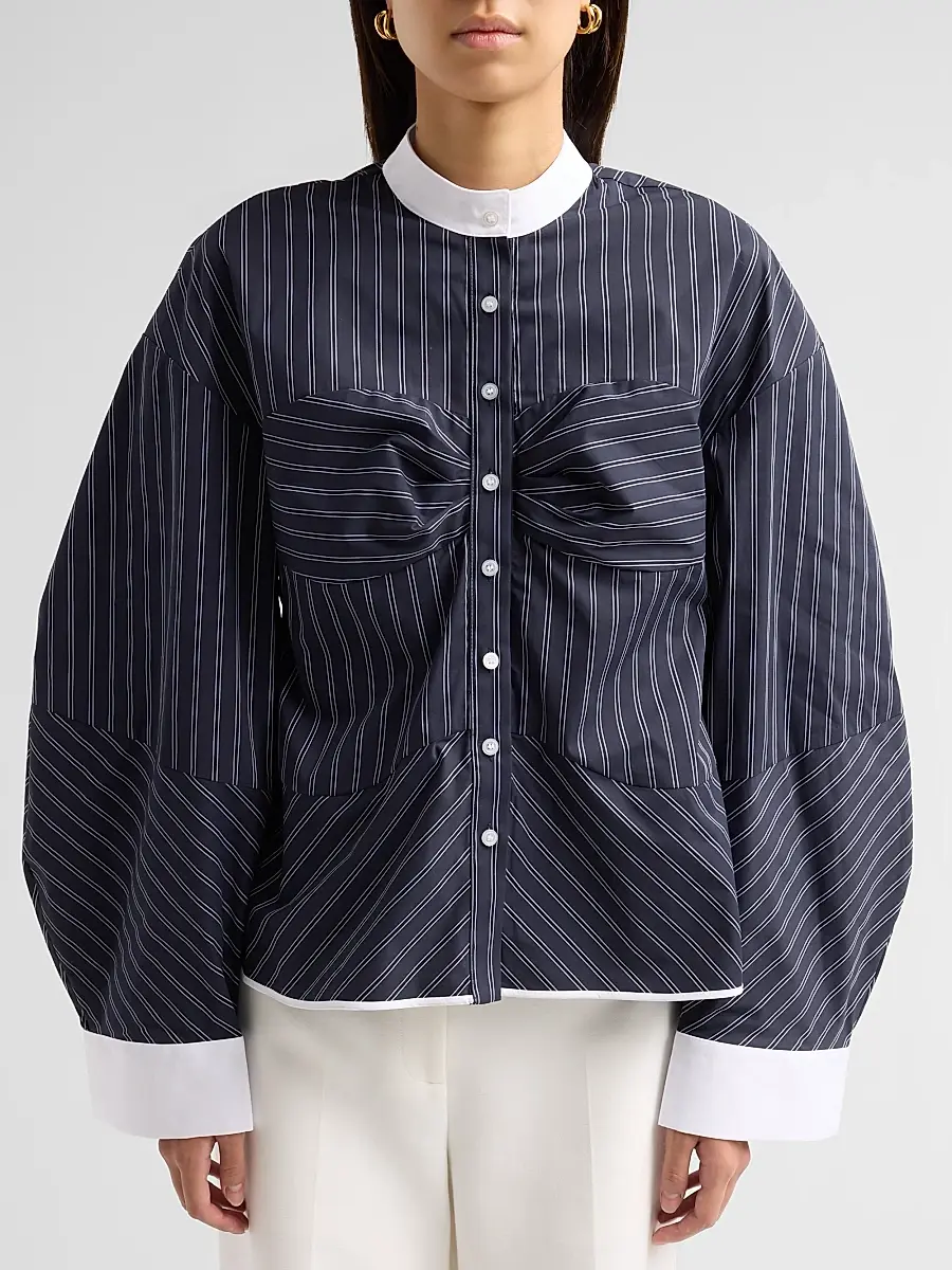 Kika Vargas Women's Rigoberta Striped Cotton-Blend Shirt | Thumbnail 5 Kika Vargas Women's Rigoberta Striped Cotton-Blend Shirt | Thumbnail 5