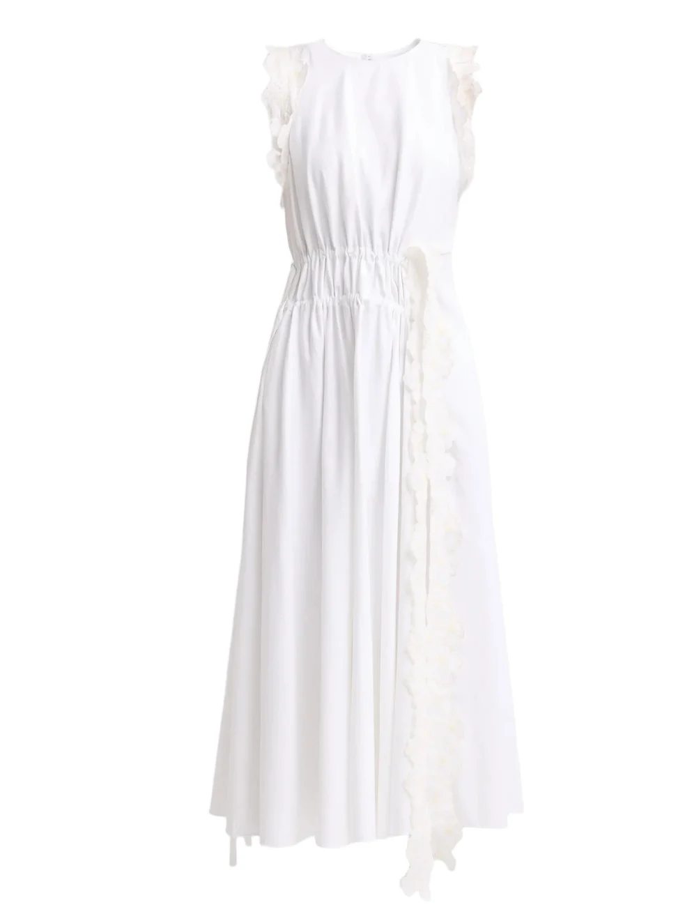 Kika Vargas Women's Hanna Appliqué Cotton-Blend Ruched Midi-Dress