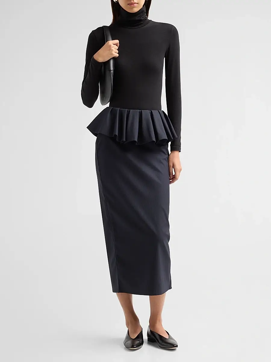 Kika Vargas Women's Zhao Peplum Pencil Midi-Skirt | Thumbnail 2 Kika Vargas Women's Zhao Peplum Pencil Midi-Skirt | Thumbnail 2
