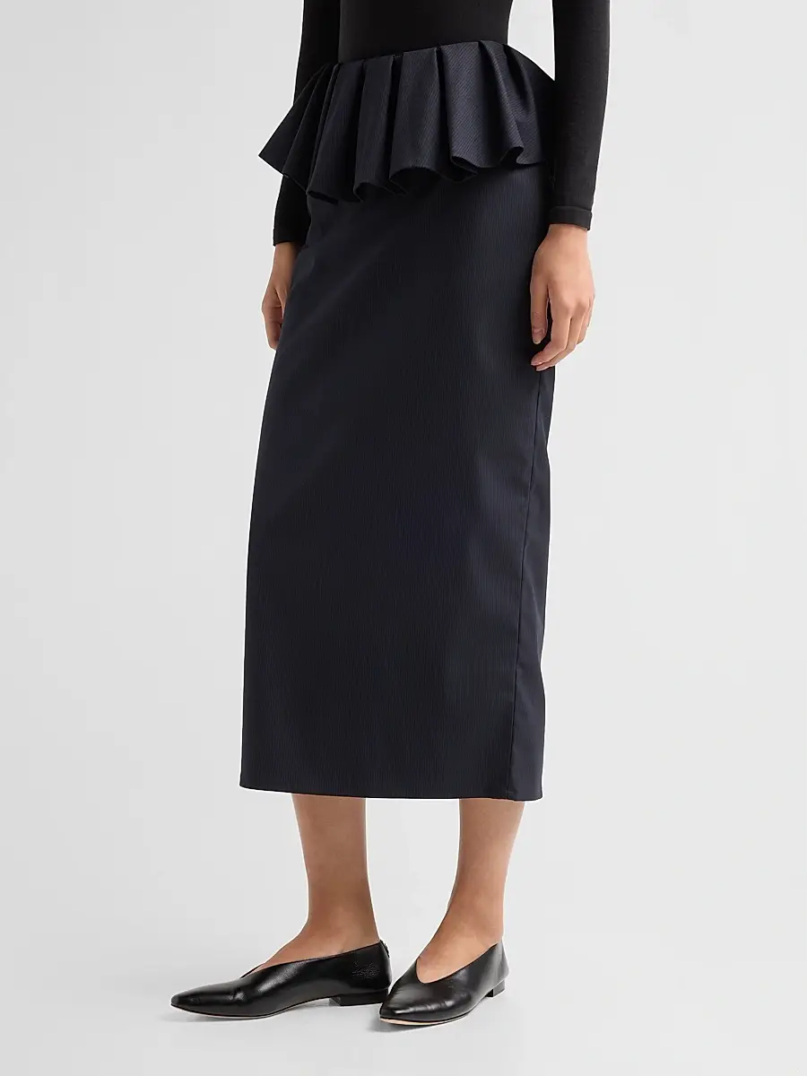 Kika Vargas Women's Zhao Peplum Pencil Midi-Skirt | Thumbnail 4 Kika Vargas Women's Zhao Peplum Pencil Midi-Skirt | Thumbnail 4