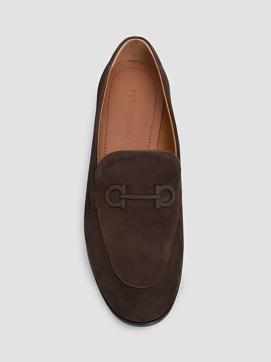 Ferragamo Women's Suede Gancini Loafers | Thumbnail 4