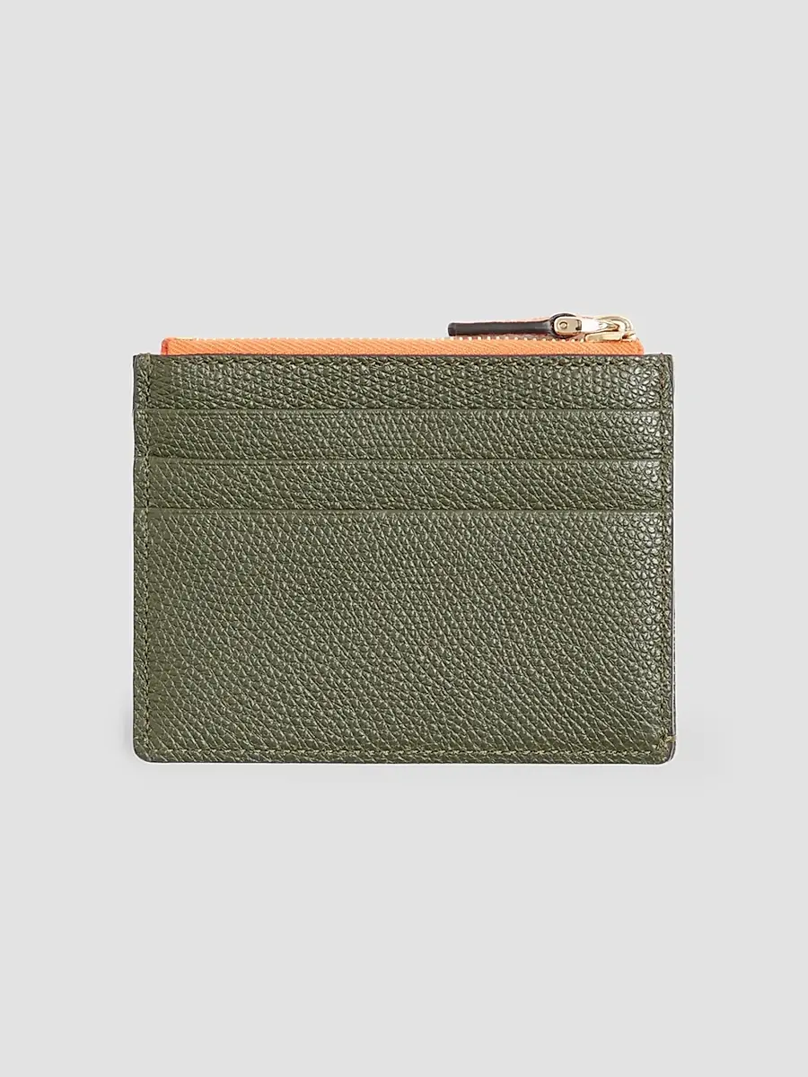Valentino Men's Stud Up Coin Purse and Cardholder in Nylon and Grainy Calfskin - Olive Green | Thumbnail 2 Valentino Men's Stud Up Coin Purse and Cardholder in Nylon and Grainy Calfskin - Olive Green | Thumbnail 2