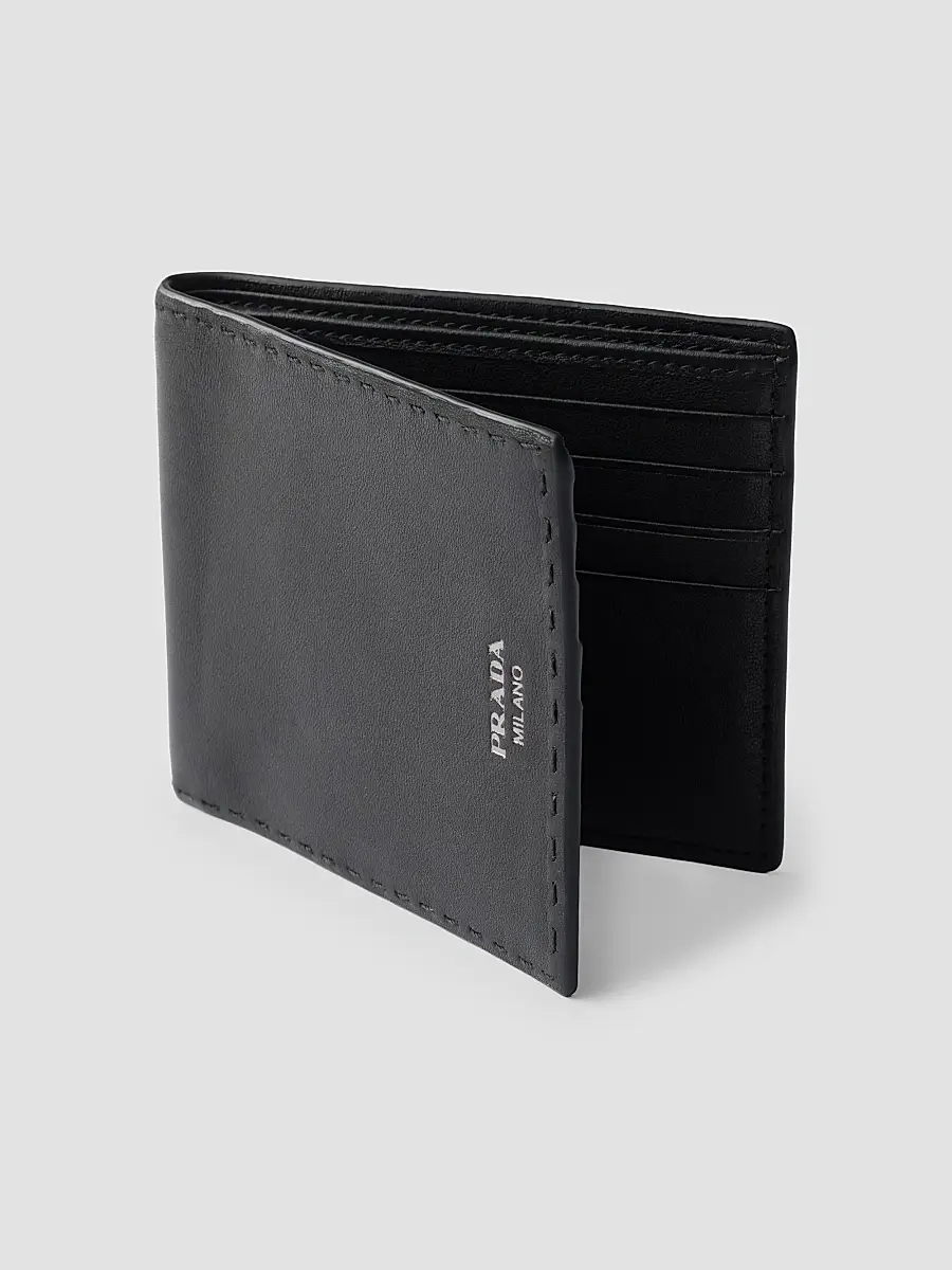Prada Men's Antiqued Leather Wallet | Thumbnail 4 Prada Men's Antiqued Leather Wallet | Thumbnail 4