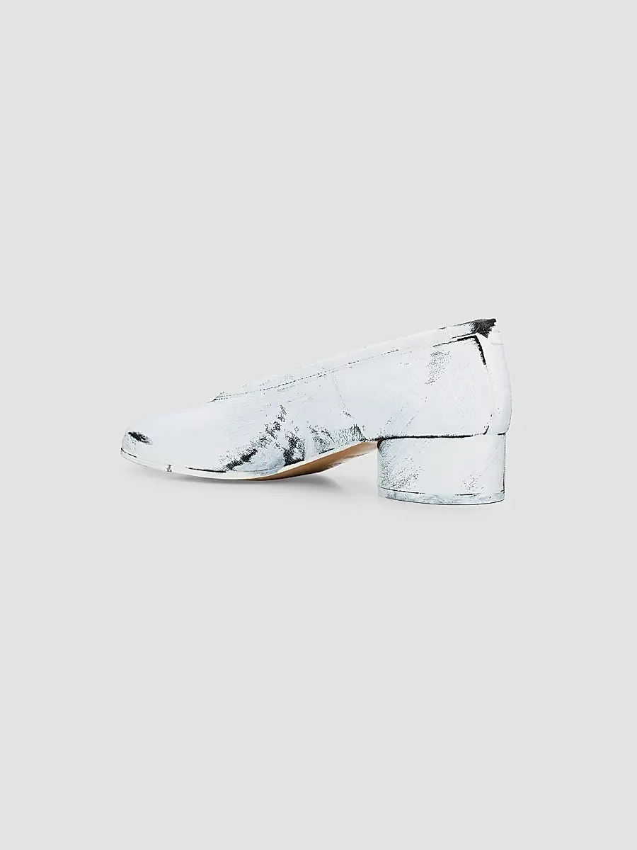 Maison Margiela Women's Tabi 35MM Painted Print Leather Pumps | Thumbnail 2 Maison Margiela Women's Tabi 35MM Painted Print Leather Pumps | Thumbnail 2
