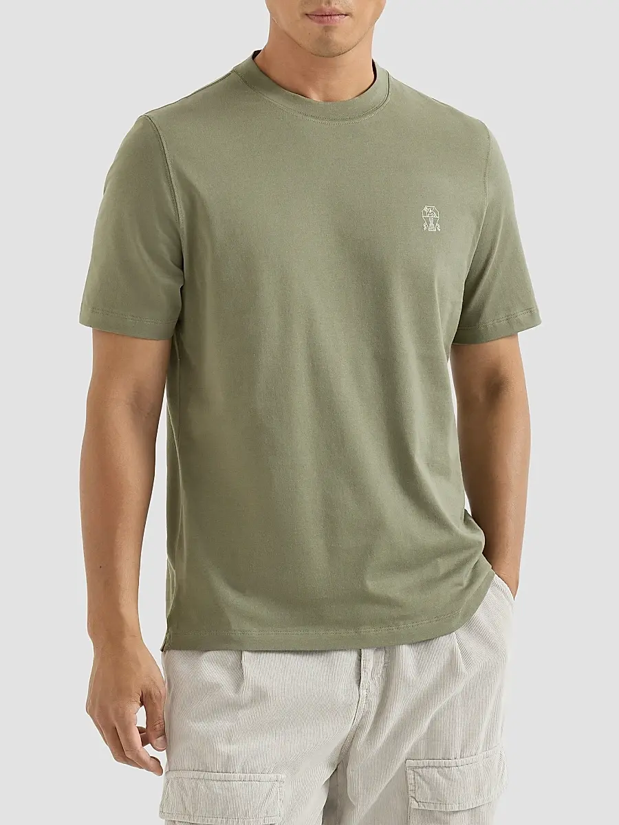 Brunello Cucinelli Men's Cotton Jersey Crew-Neck T-Shirt | Thumbnail 3 Brunello Cucinelli Men's Cotton Jersey Crew-Neck T-Shirt | Thumbnail 3