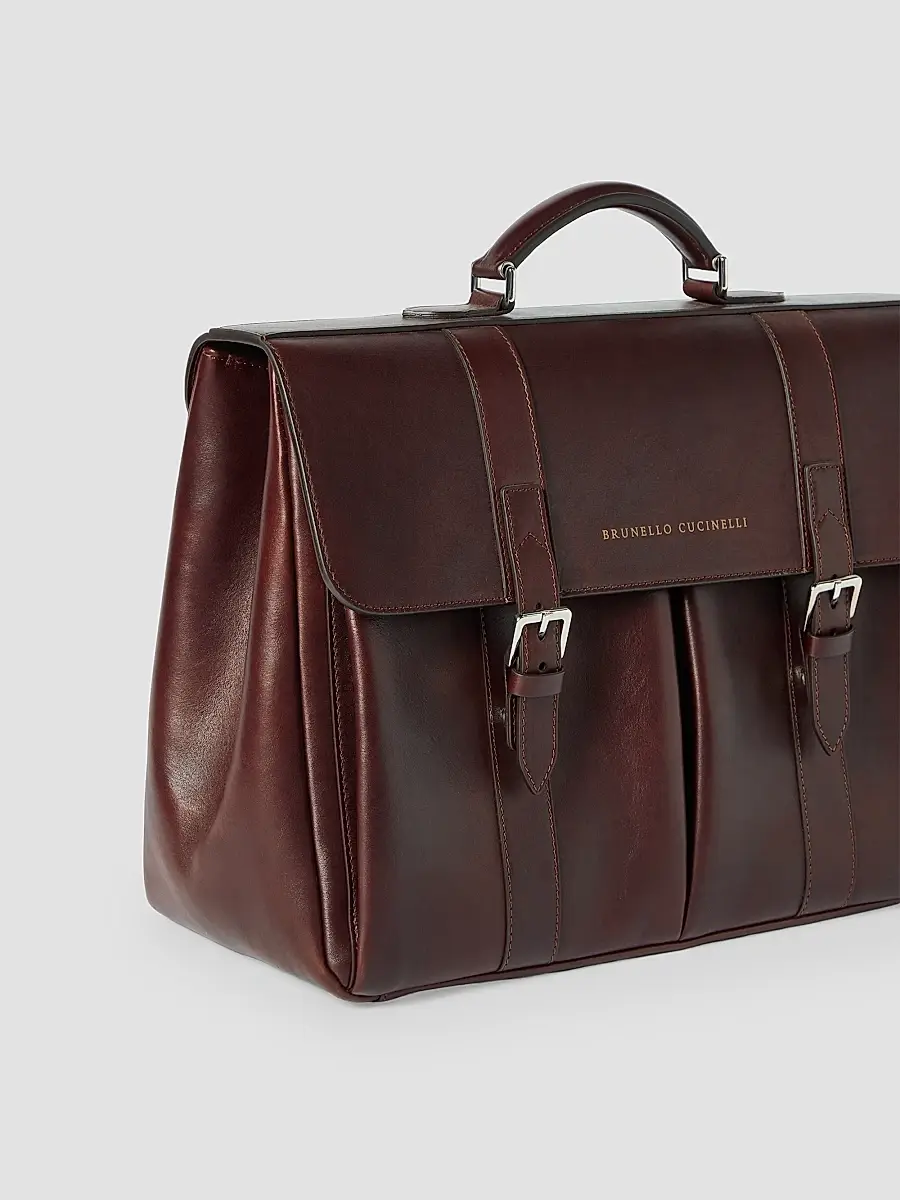 Brunello Cucinelli Men's Calfskin Briefcase | Thumbnail 4 Brunello Cucinelli Men's Calfskin Briefcase | Thumbnail 4