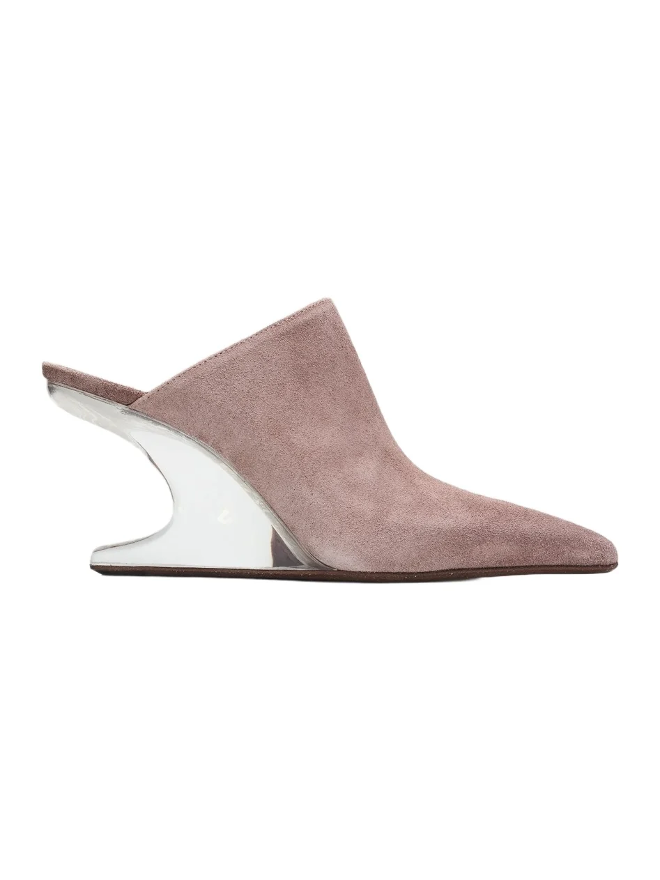 Rick Owens Women's Cantilever 8 Sabot Sharp Suede Mules