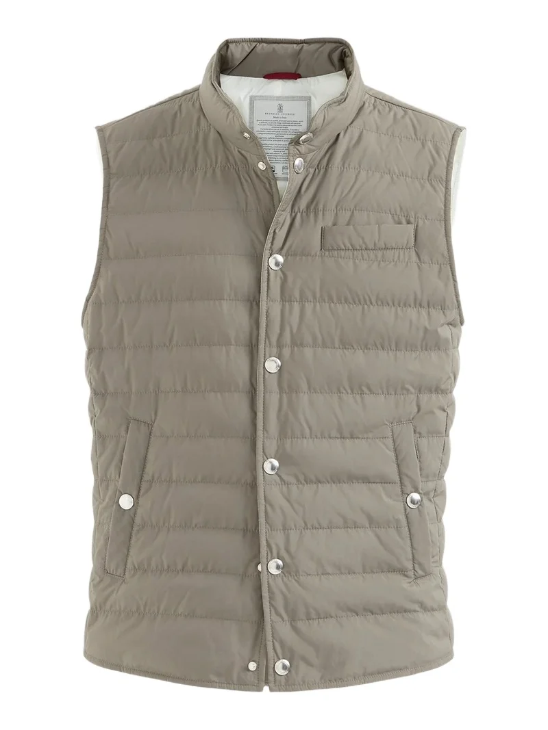 Brunello Cucinelli Men's Lightweight Techno Fabric Down Vest