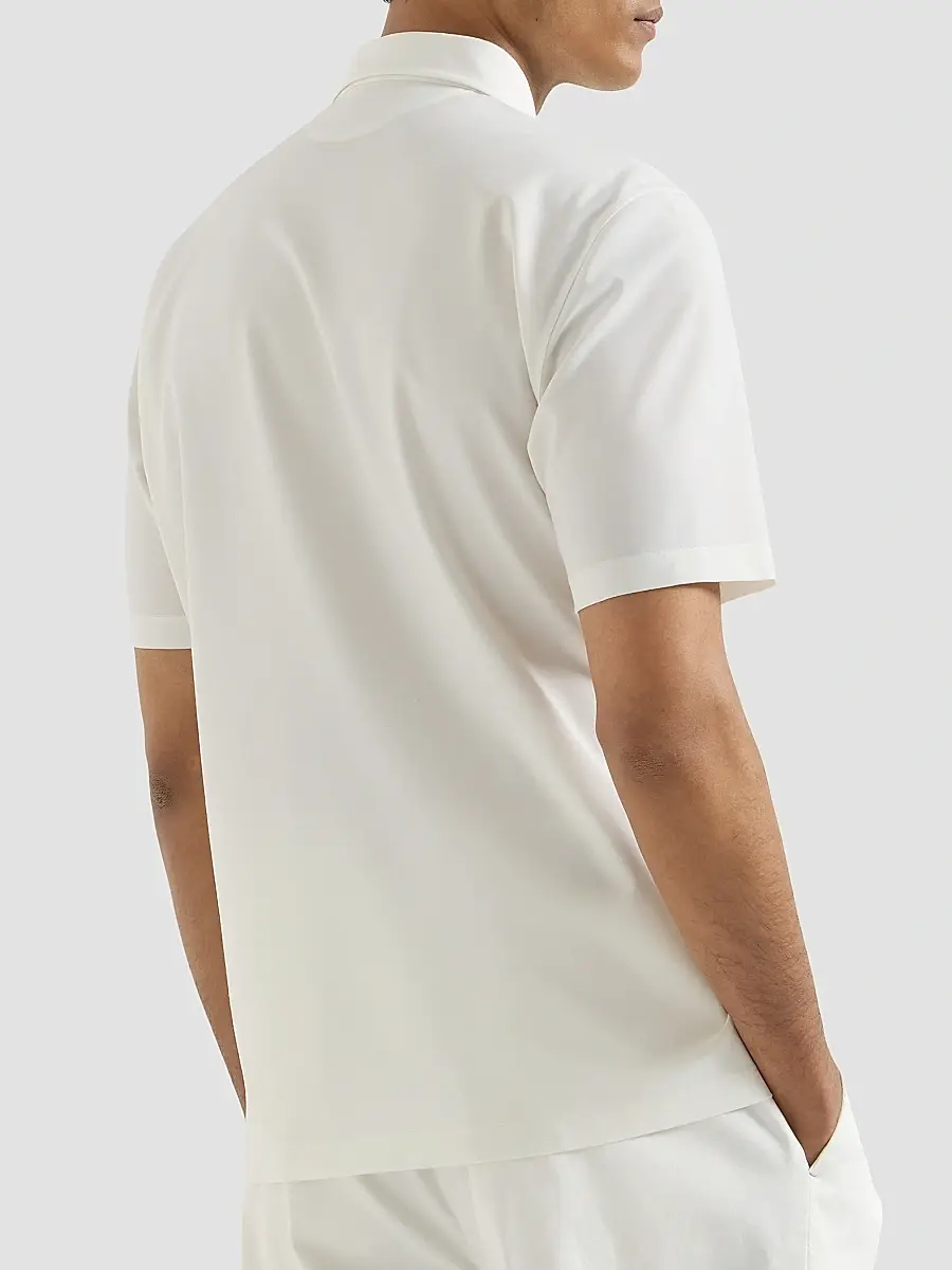 Brunello Cucinelli Men's Lightweight Virgin Wool Polo Shirt | Thumbnail 5 Brunello Cucinelli Men's Lightweight Virgin Wool Polo Shirt | Thumbnail 5