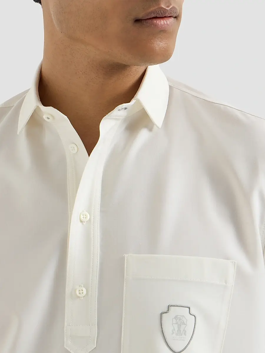 Brunello Cucinelli Men's Lightweight Virgin Wool Polo Shirt | Thumbnail 6 Brunello Cucinelli Men's Lightweight Virgin Wool Polo Shirt | Thumbnail 6