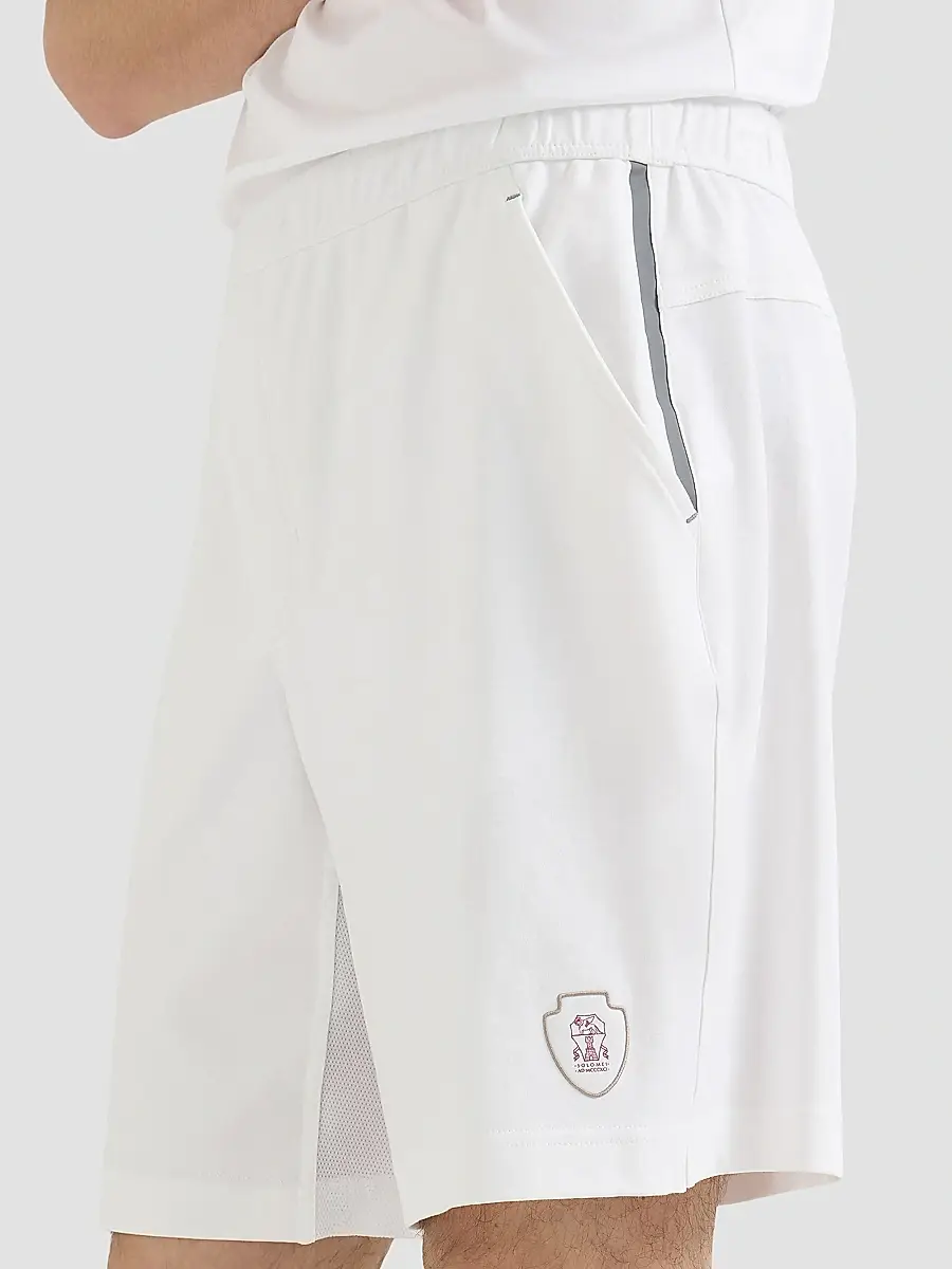 Brunello Cucinelli Men's Cotton Interlock Shorts with Logo - White | Thumbnail 5