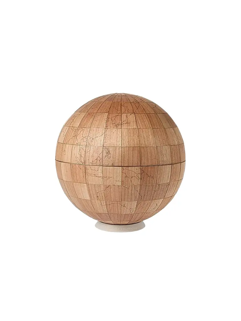 Brunello Cucinelli Walnut Wood, Brass and Sandstone Large Globe