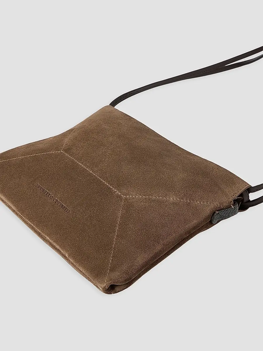 Brunello Cucinelli Women's Pouch Bag in Suede with Monili - Caramel | Thumbnail 5 Brunello Cucinelli Women's Pouch Bag in Suede with Monili - Caramel | Thumbnail 5