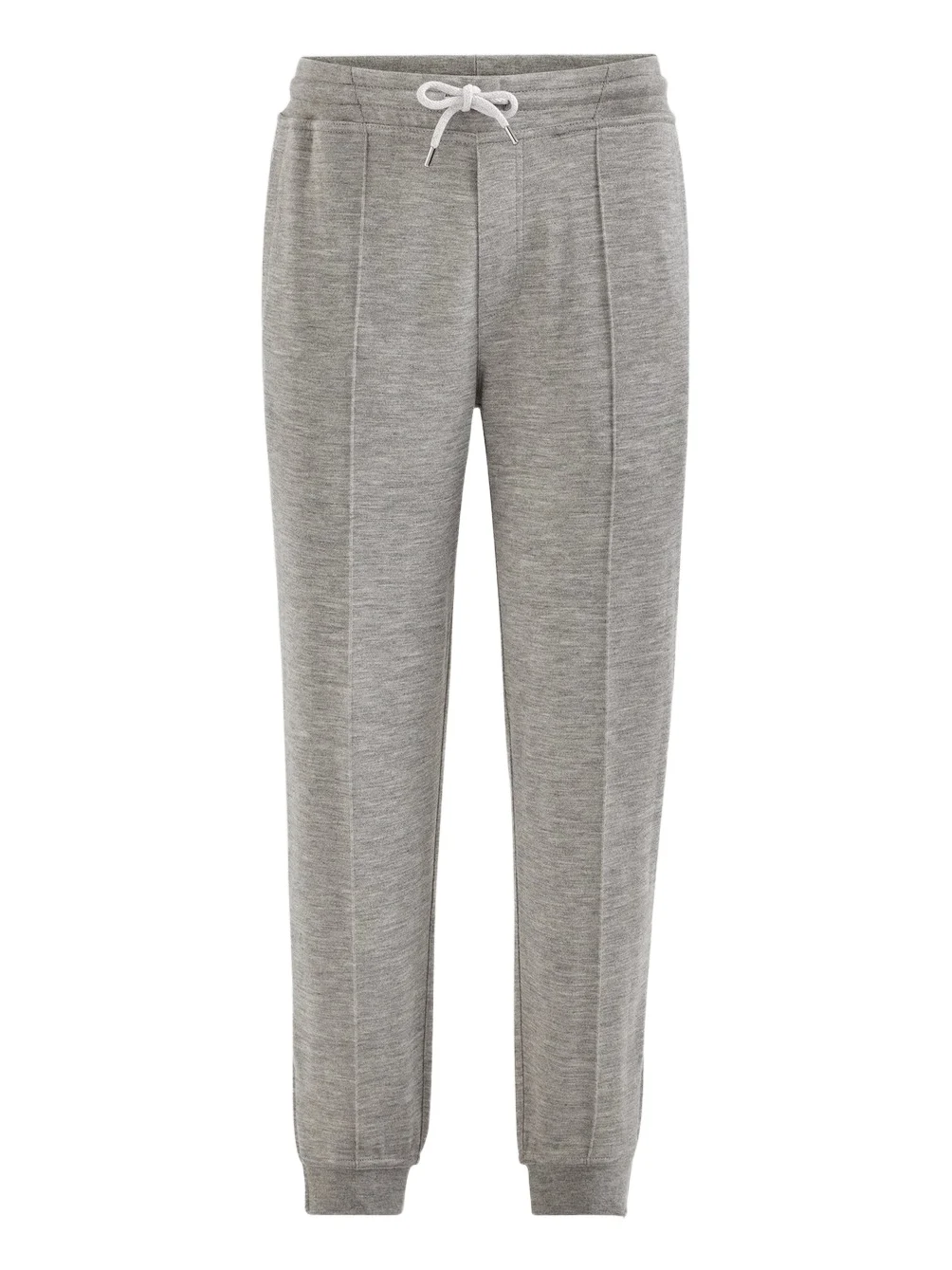 Brunello Cucinelli Men's Cashmere and Silk French Terry Trousers with Elasticated Zipper Cuffs