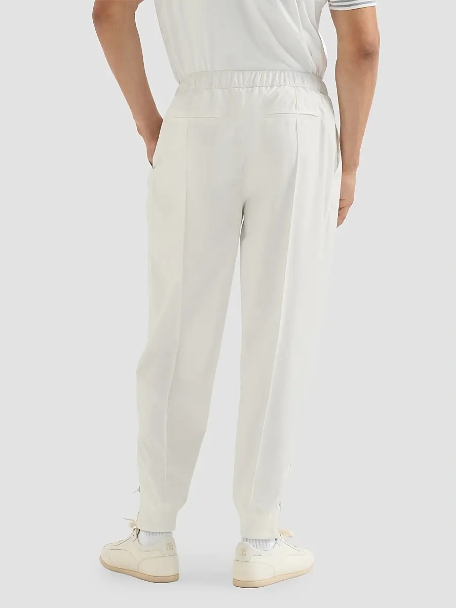 Brunello Cucinelli Men's Nylon Trousers with Tabbed Waistband, Crête Detail | Thumbnail 4