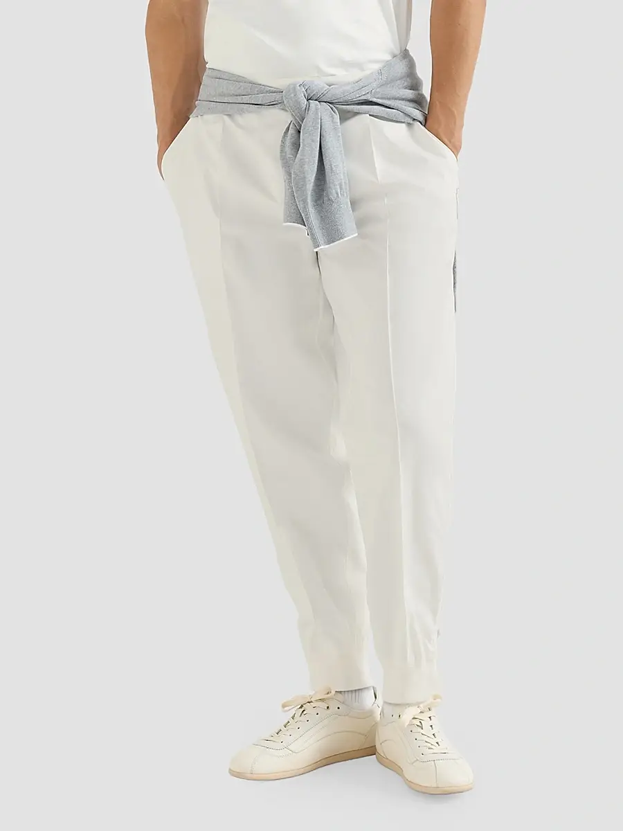 Brunello Cucinelli Men's Nylon Trousers with Tabbed Waistband, Crête Detail | Thumbnail 5