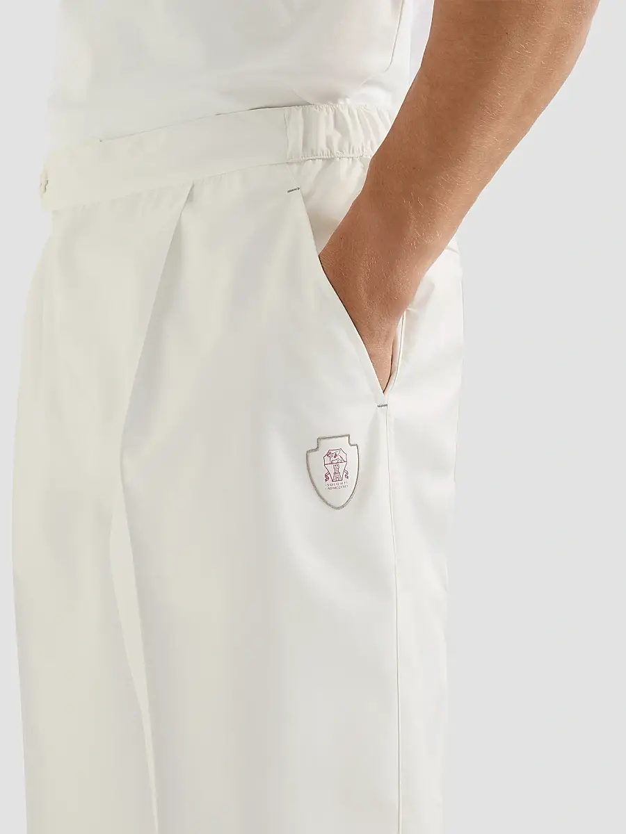 Brunello Cucinelli Men's Nylon Trousers with Tabbed Waistband, Crête Detail | Thumbnail 6