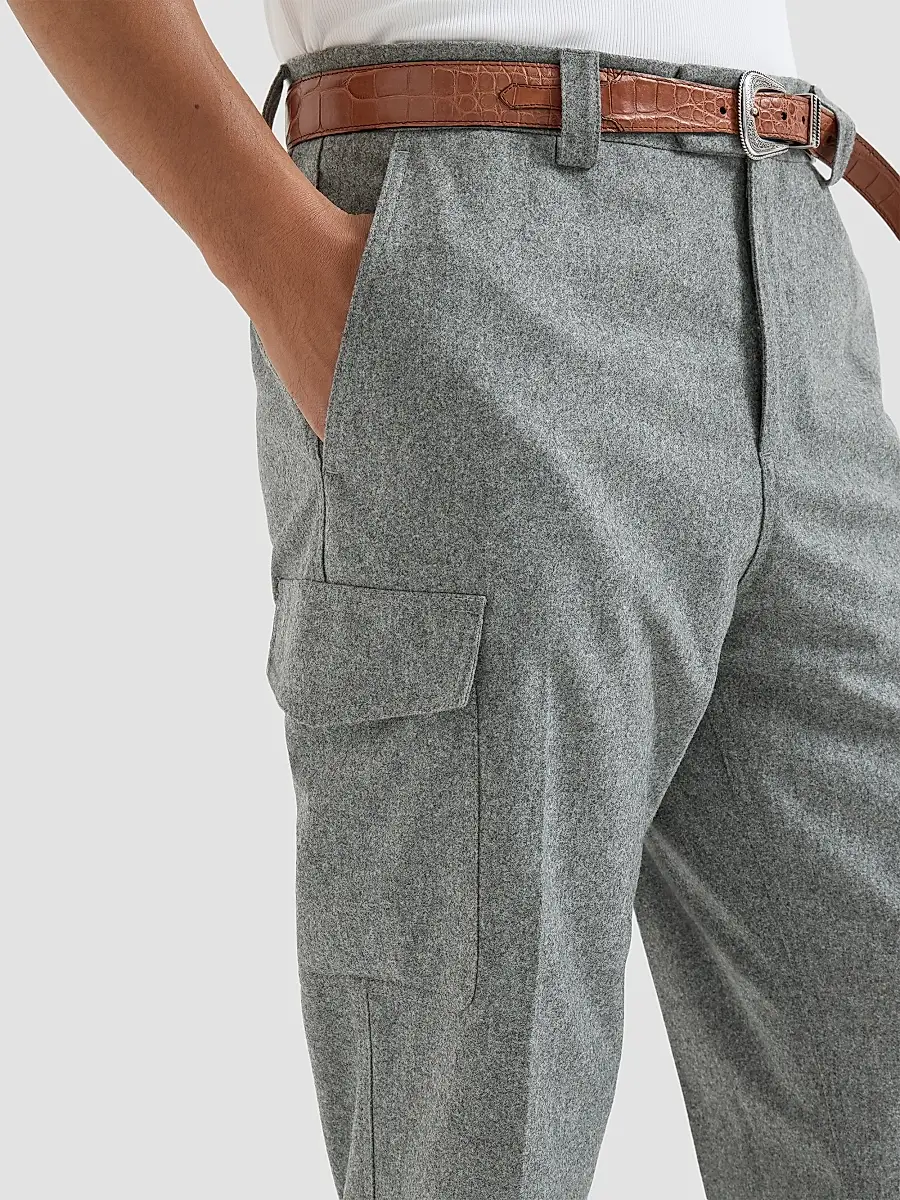 Brunello Cucinelli Men's Virgin Wool Flannel Trousers with Cargo Pockets - Medium Grey | Thumbnail 5 Brunello Cucinelli Men's Virgin Wool Flannel Trousers with Cargo Pockets - Medium Grey | Thumbnail 5