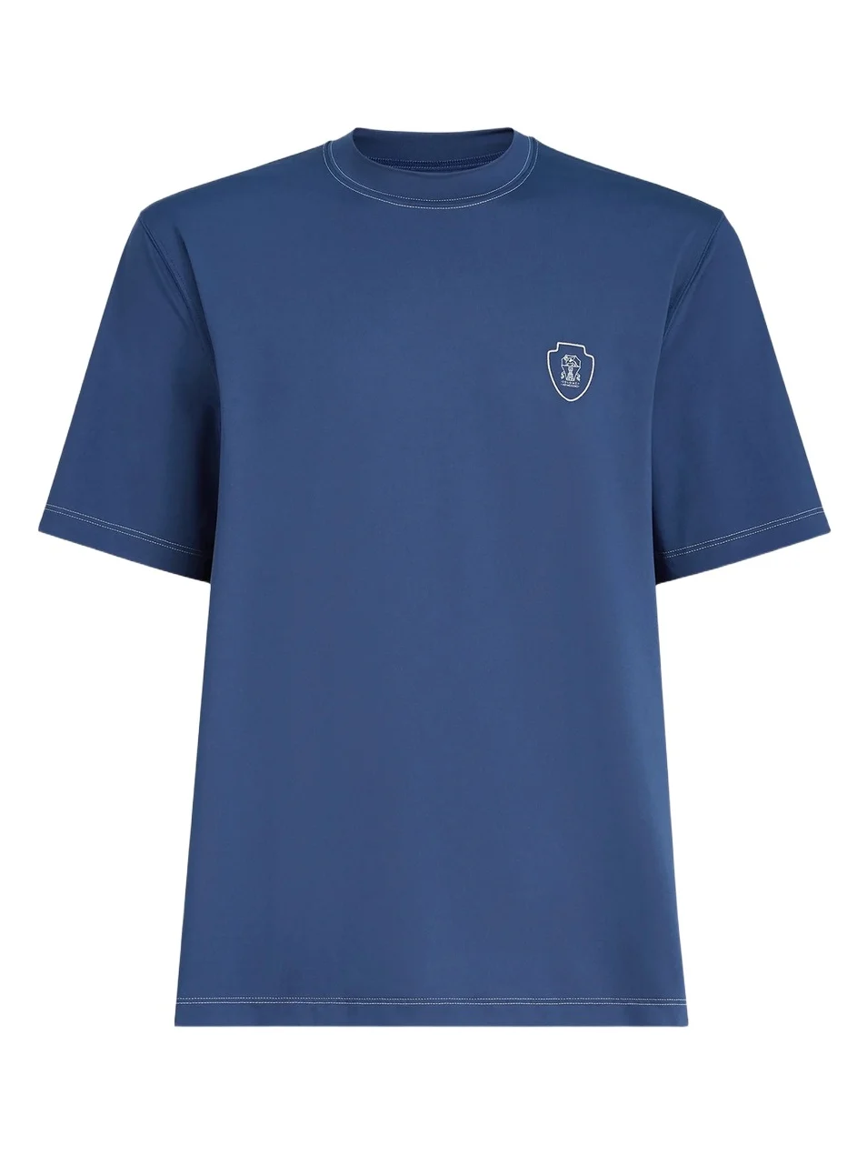Men's Comfort Nylon Crewneck T-Shirt with Logo - Avio Blue Men's Comfort Nylon Crewneck T-Shirt with Logo - Avio Blue
