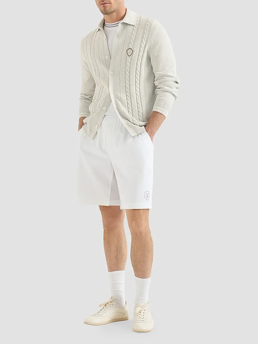Brunello Cucinelli Men's Cotton Jersey Crew Neck T-Shirt with Logo - White | Thumbnail 2 Brunello Cucinelli Men's Cotton Jersey Crew Neck T-Shirt with Logo - White | Thumbnail 2