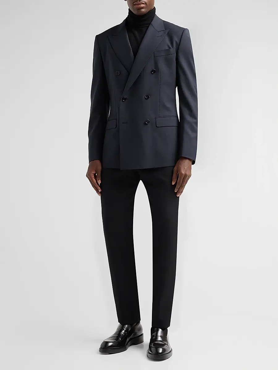 Dolce & Gabbana Men's Stretch-Virgin Wool Double-Breasted Jacket | Thumbnail 2