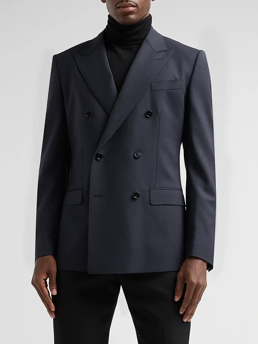 Dolce & Gabbana Men's Stretch-Virgin Wool Double-Breasted Jacket | Thumbnail 4