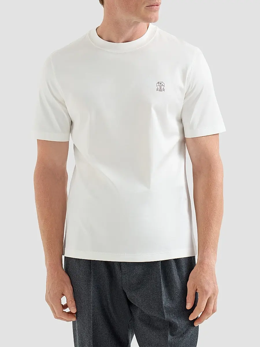 Brunello Cucinelli Men's Cotton Jersey Crew-Neck T-Shirt | Thumbnail 3 Brunello Cucinelli Men's Cotton Jersey Crew-Neck T-Shirt | Thumbnail 3