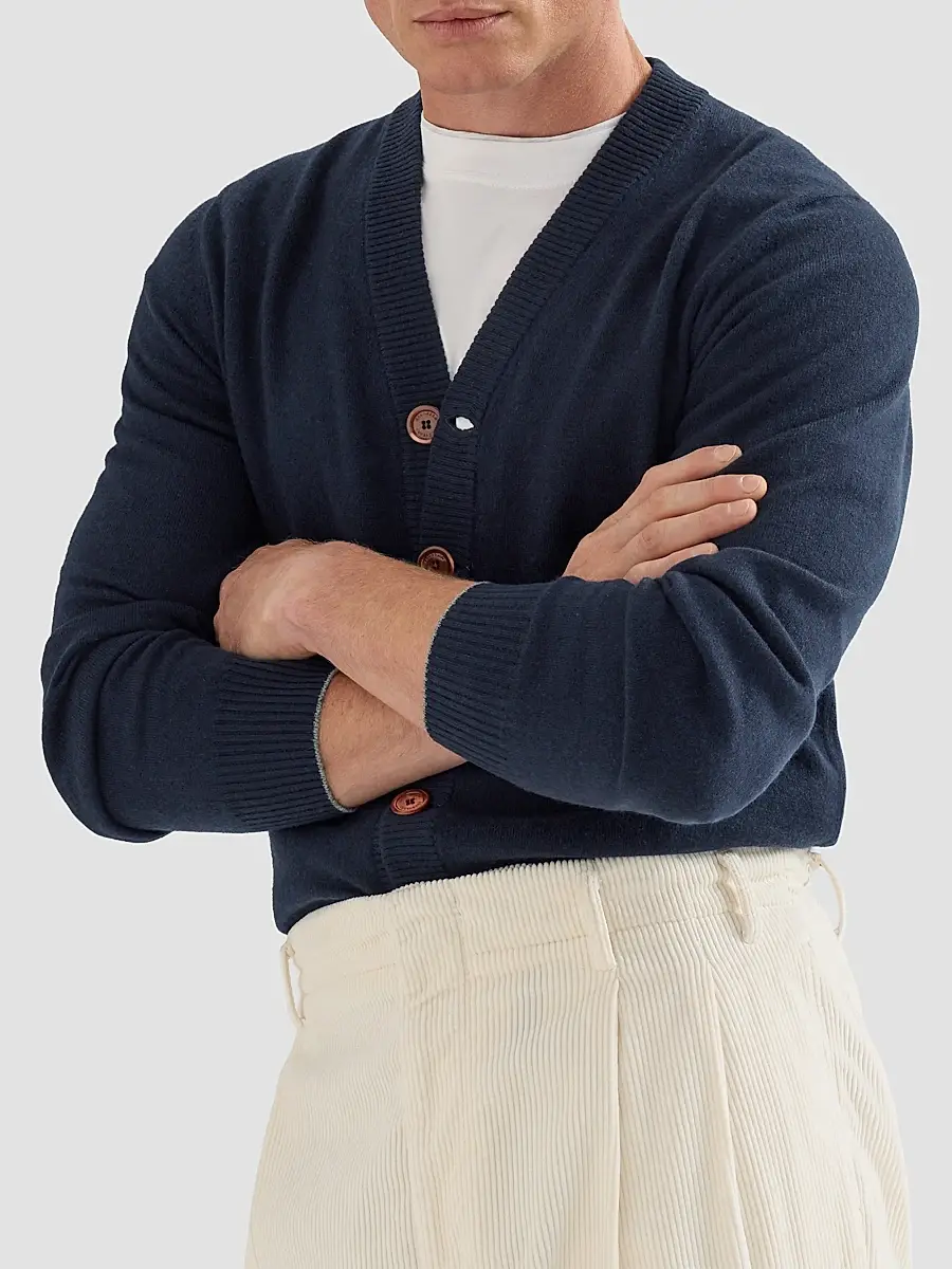 Brunello Cucinelli Men's Cashmere Cardigan | Thumbnail 5 Brunello Cucinelli Men's Cashmere Cardigan | Thumbnail 5