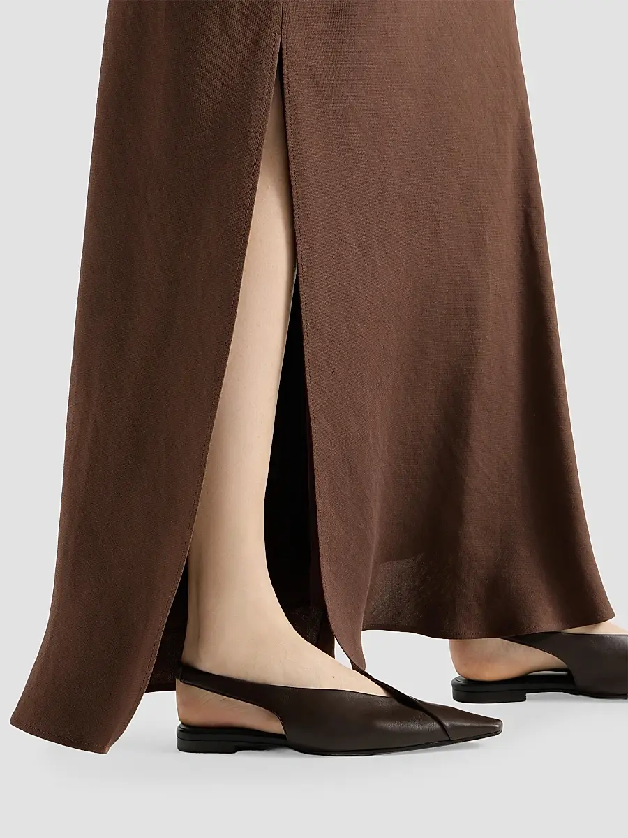 Brunello Cucinelli Women's Viscose and Linen Twill Fluid Bias-Cut Skirt | Thumbnail 6 Brunello Cucinelli Women's Viscose and Linen Twill Fluid Bias-Cut Skirt | Thumbnail 6