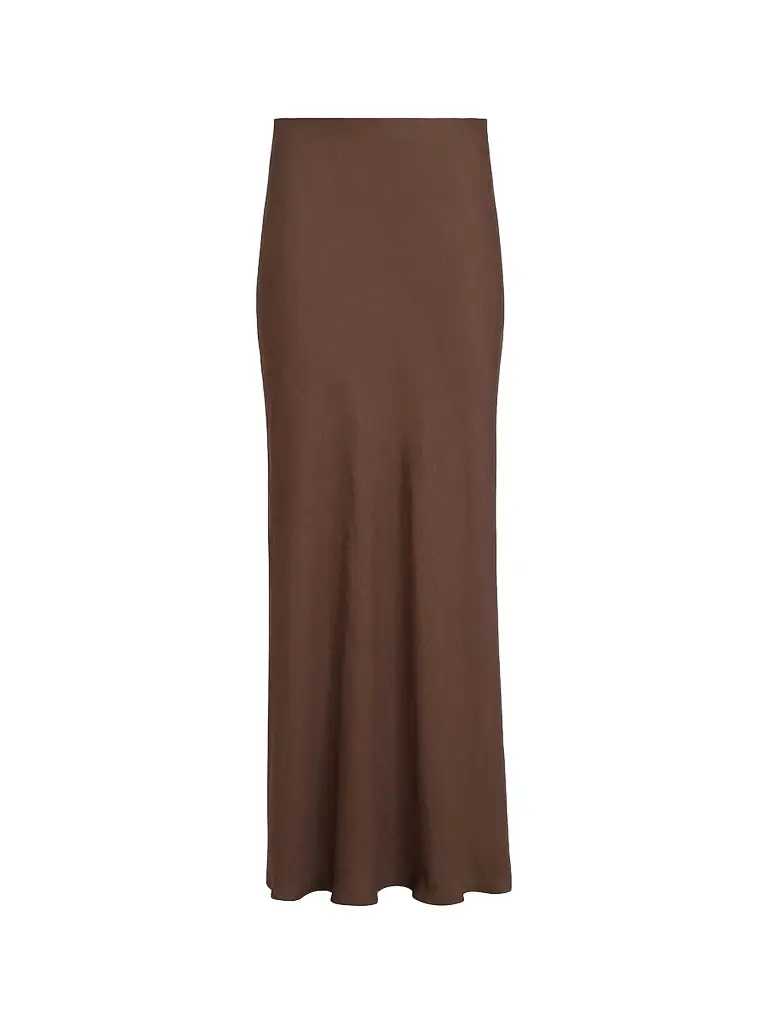 Women's Viscose and Linen Twill Fluid Bias-Cut Skirt