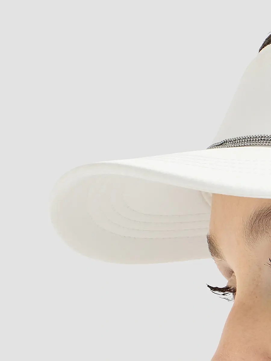 Brunello Cucinelli Women's Nylon Visor Hat with Shiny Band | Thumbnail 3