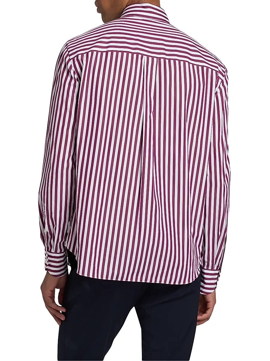 Isaia Men's Bengal Stripe Cotton Shirt | Thumbnail 5 Isaia Men's Bengal Stripe Cotton Shirt | Thumbnail 5