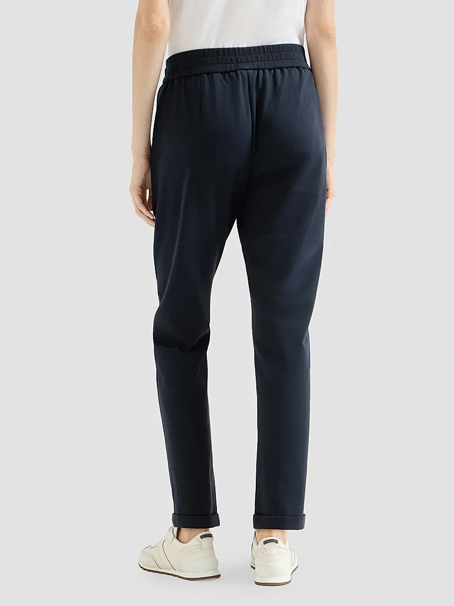 Brunello Cucinelli Women's Stretch Cotton Lightweight French Terry Track Trousers | Thumbnail 4 Brunello Cucinelli Women's Stretch Cotton Lightweight French Terry Track Trousers | Thumbnail 4