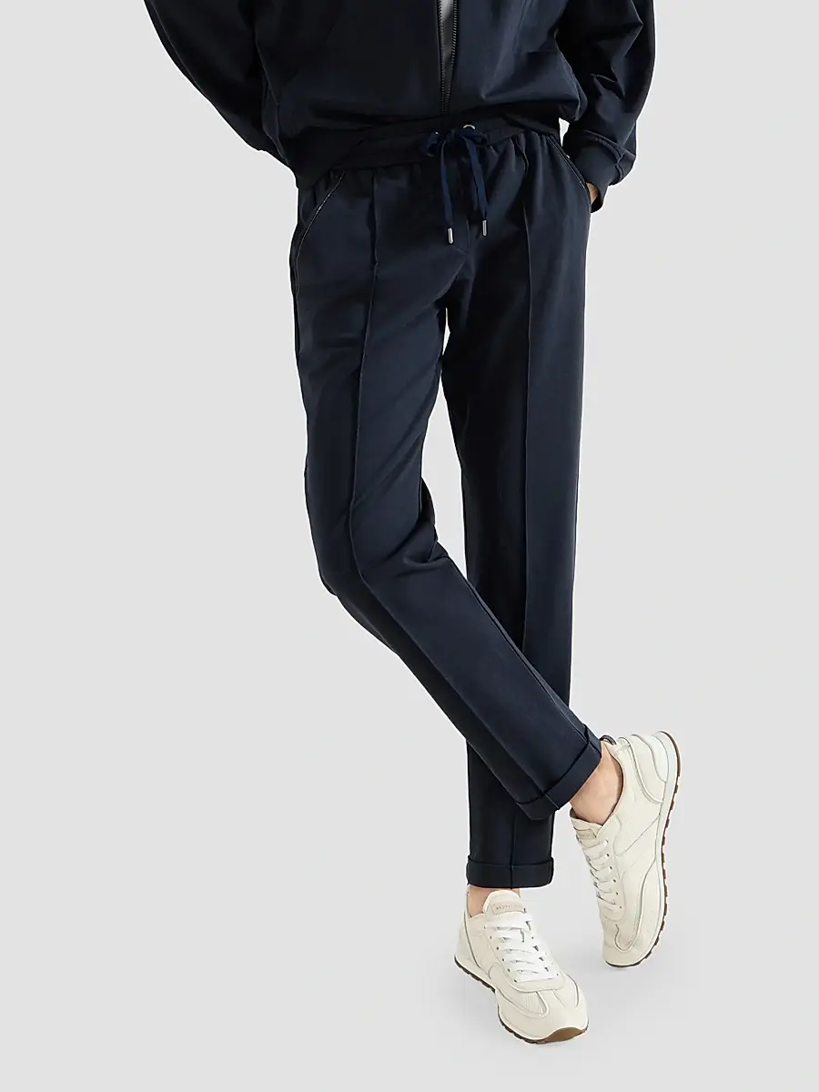 Brunello Cucinelli Women's Stretch Cotton Lightweight French Terry Track Trousers | Thumbnail 5 Brunello Cucinelli Women's Stretch Cotton Lightweight French Terry Track Trousers | Thumbnail 5