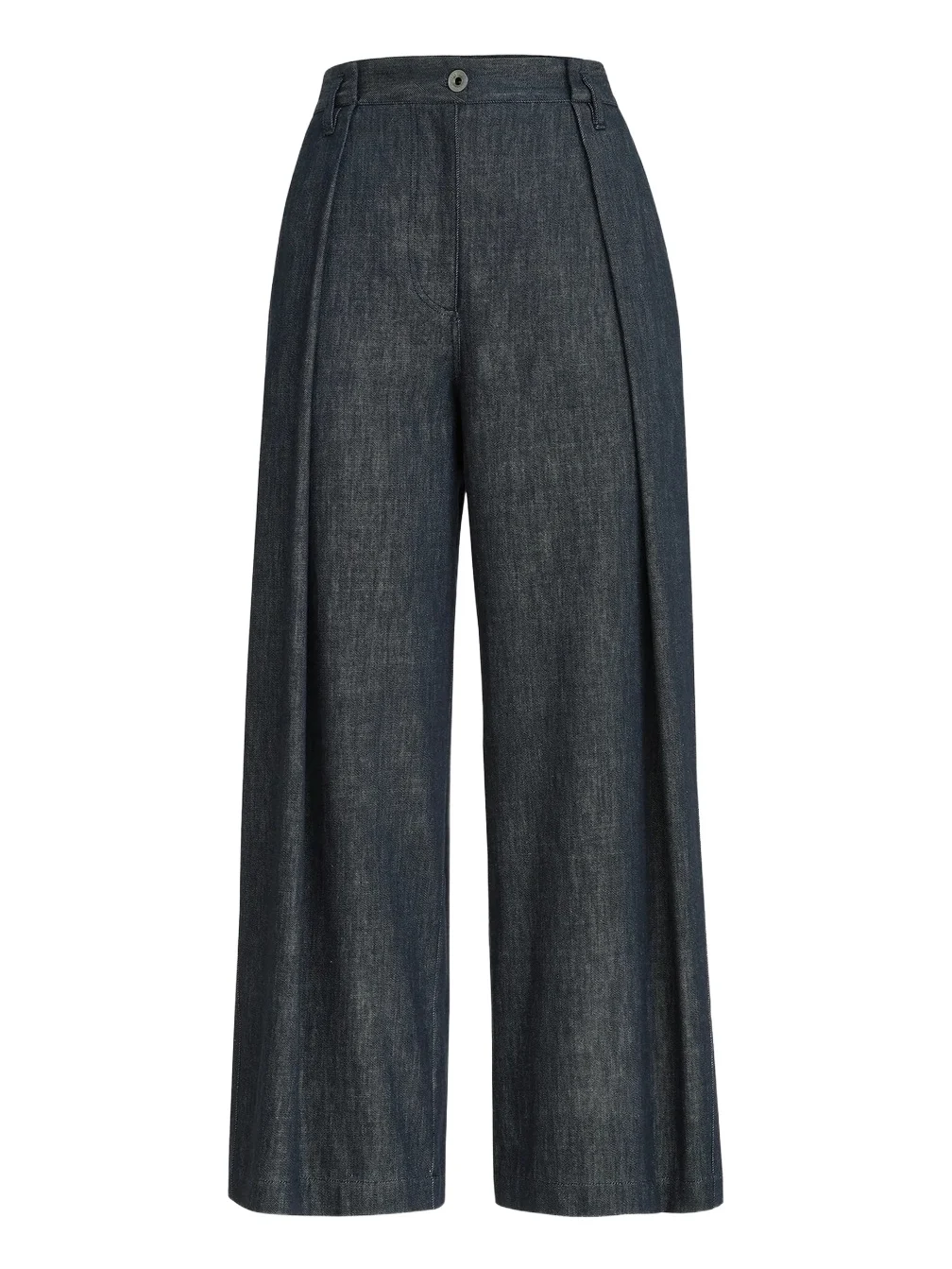 Brunello Cucinelli Women's Denim-Effect Twill Pleated A-line Trousers