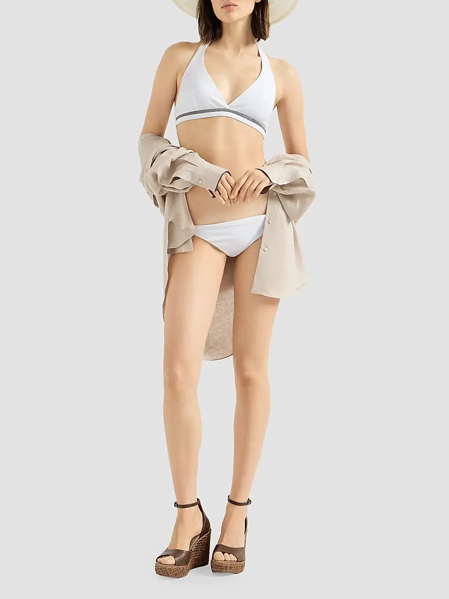 Brunello Cucinelli Women's Techno Jersey Bikini Top | Thumbnail 2 Brunello Cucinelli Women's Techno Jersey Bikini Top | Thumbnail 2