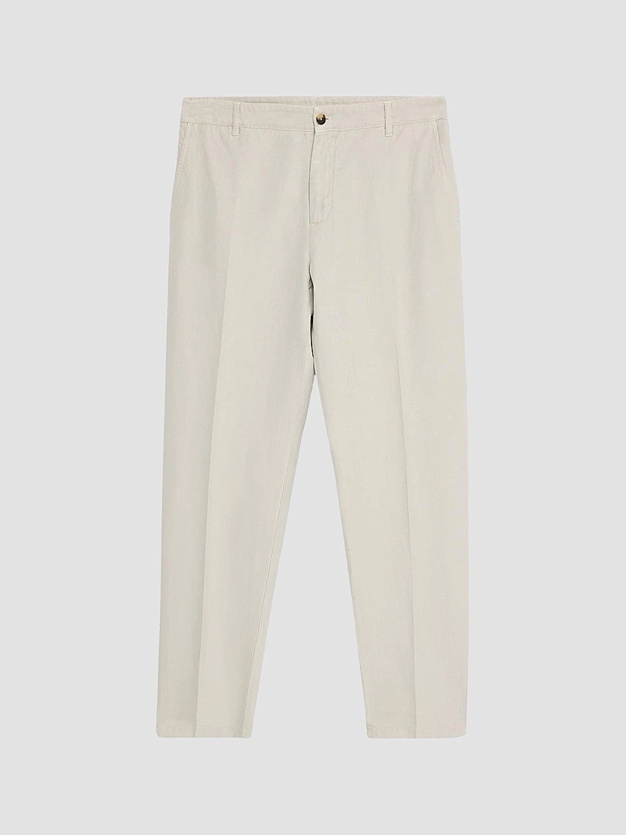 Isaia Men's Cotton-Linen-Blend Crease-Front Pants | Image 1 Isaia Men's Cotton-Linen-Blend Crease-Front Pants | Image 1